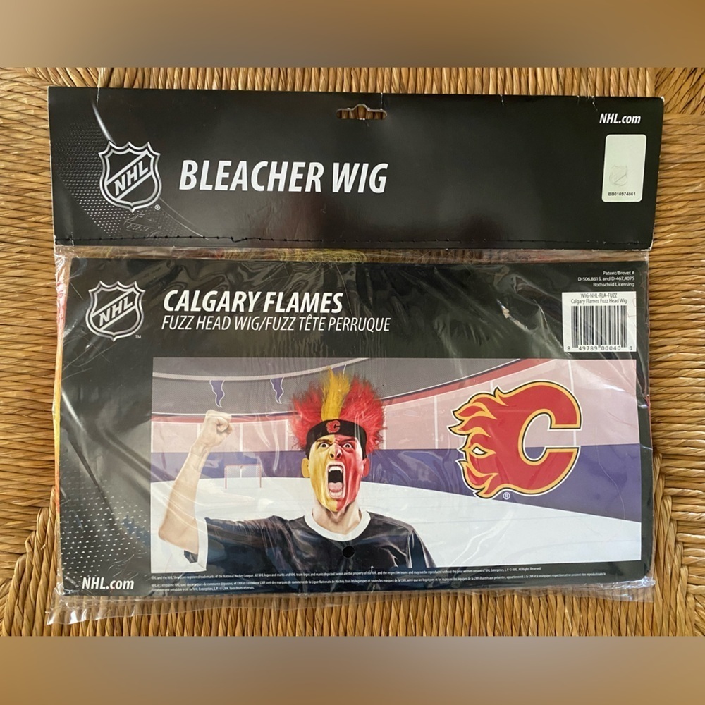 🆕 Calgary Flames Fuzz Head Wig NHL Pro Hockey Sports Game Day Costume Accessory